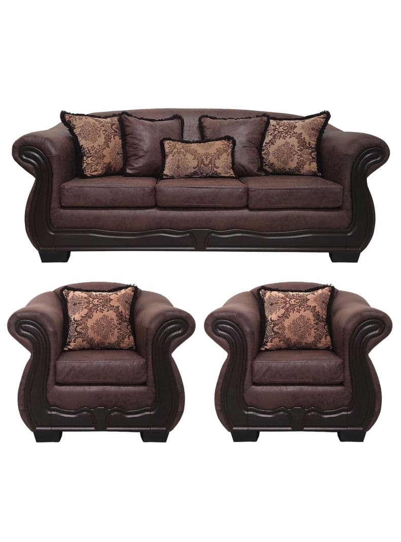 Living Con Resorte Estructural 6 Cuerpos 4+1+1 Grand Bufalo Envejecido Version PREMIUM Camel