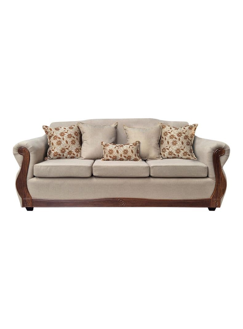Sofa Con Resorte Estructural 4 Cuerpos Santi Chenille X Beige
