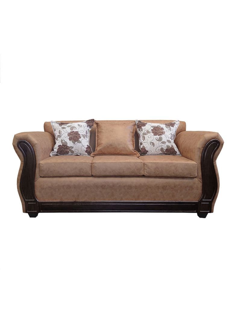 Sofa Con Resorte Estructural 3 Cuerpos Eleonor Envejecido Terracota