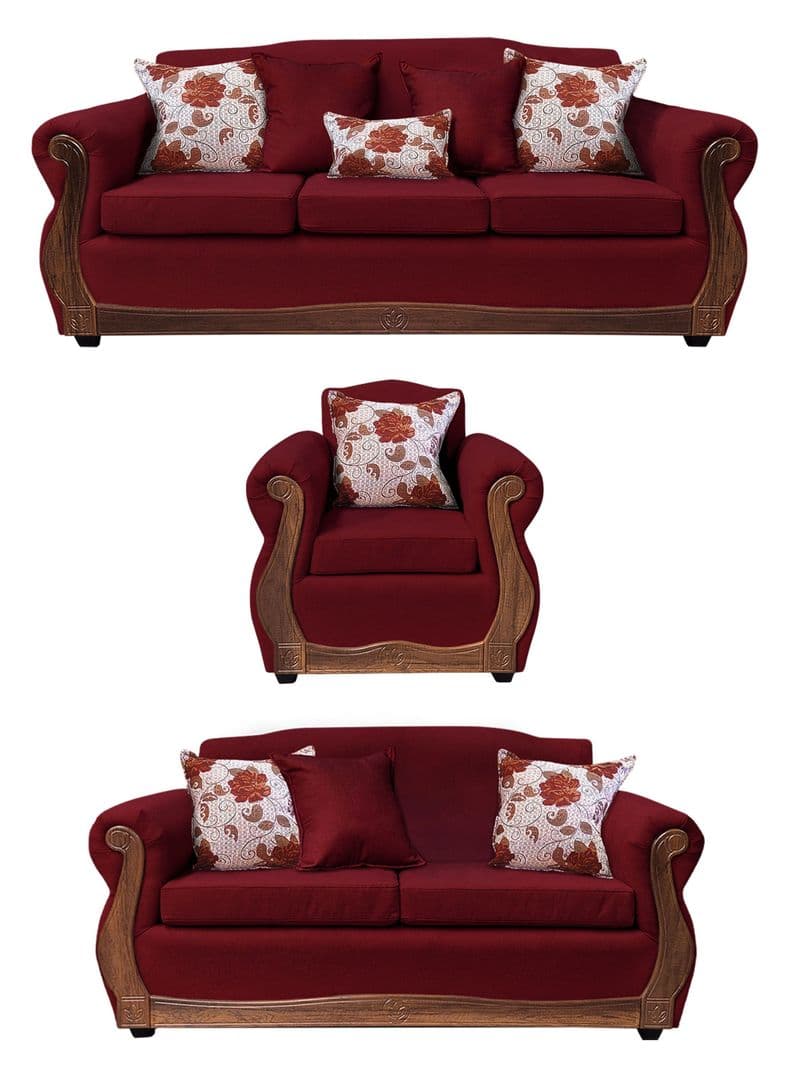 Living Con Resorte Estructural 8 Cuerpos 4+3+1 Gran Santi Chenille X Rojo