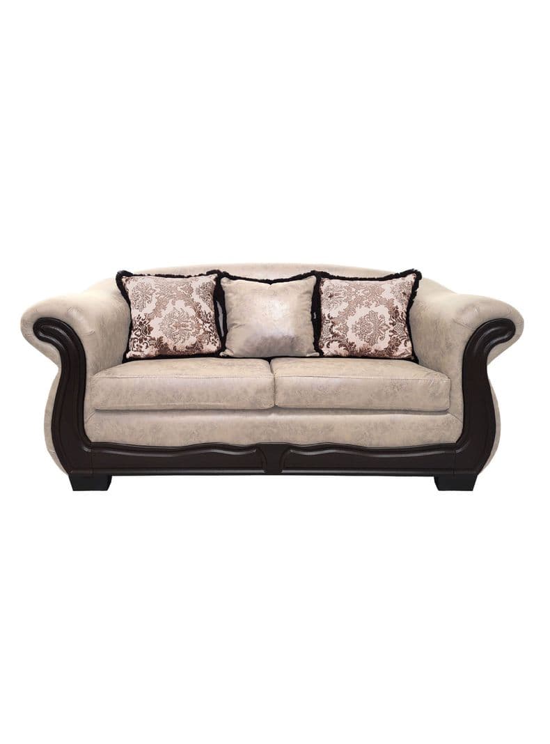 Sofa Con Resorte Estructural 3 Cuerpos Grand Bufalo Envejecido Version PREMIUM Beige
