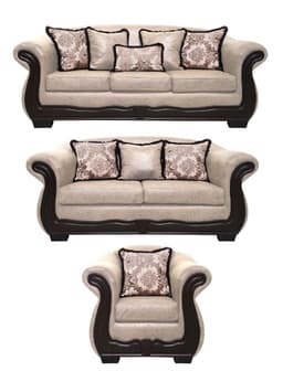 Living Con Resorte Estructural 8 Cuerpos 4+3+1 Grand Bufalo Envejecido Version PREMIUM Beige