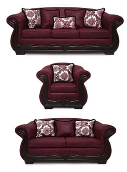 Living Con Resorte Estructural 8 Cuerpos 4+3+1 Grand Bufalo Envejecido Version PREMIUM Burdeo