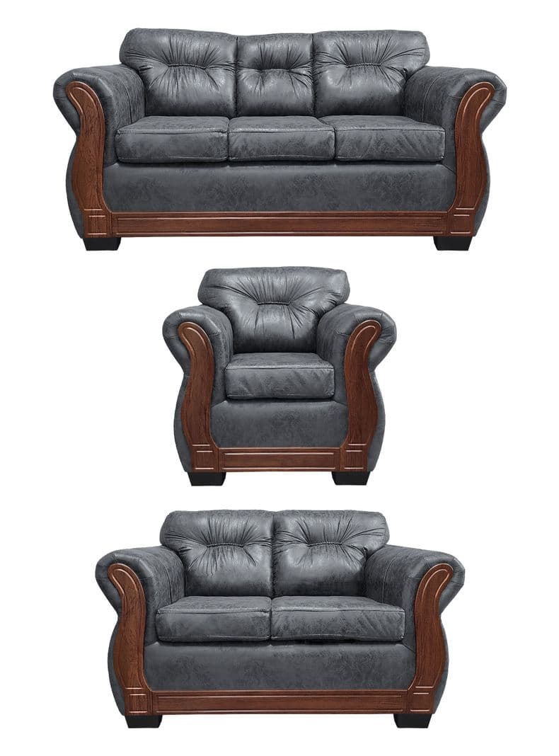 Living Con Respaldo Confortable 6 Personas Taurus 3+2+1 Envejecido X Gris