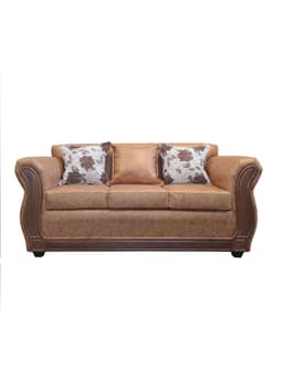 Sofa Con Resorte Estructural 3 Cuerpos Eleonor Envejecido X Terracota