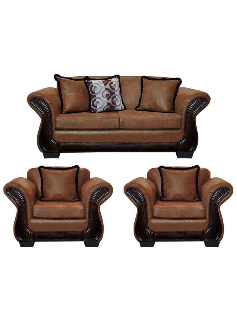 Living Con Resorte Estructural 5 Cuerpos 3+1+1 Finis Envejecido Terracota
