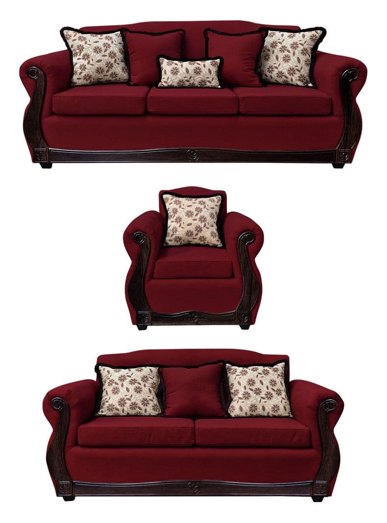 Living Con Resorte Estructural 8 Cuerpos 4+3+1 Gran Santi Chenille Rojo