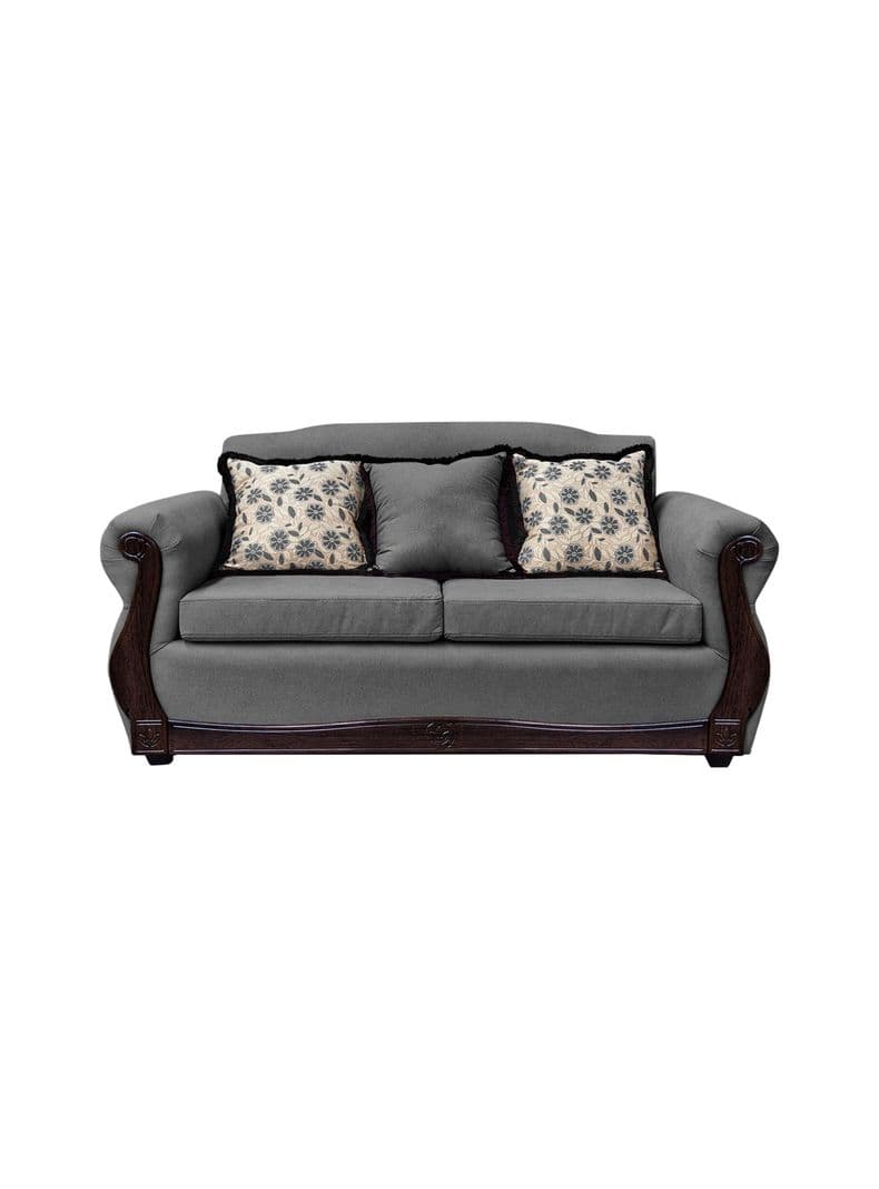 Sofa Con Resorte Estructural 3 Cuerpos Gran Santi Chenille Gris