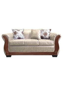 Sofa Con Resorte Estructural 3 Cuerpos Lisbon Envejecido X Blanco
