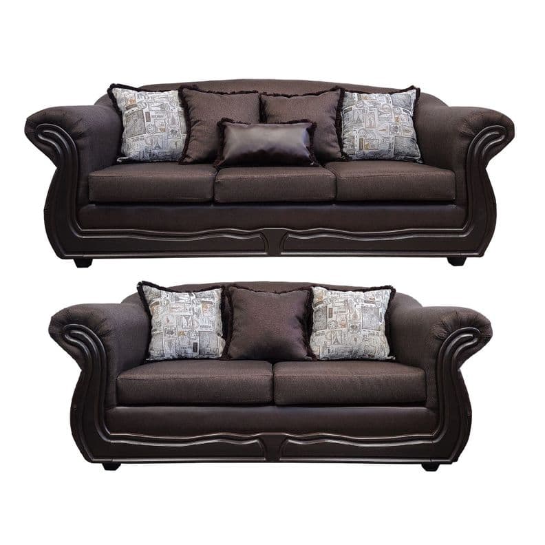 Living Con Resorte Estructural 7 Cuerpos 4+3 Grand Bufalo Chocolate Rayado Version PREMIUM Cafe