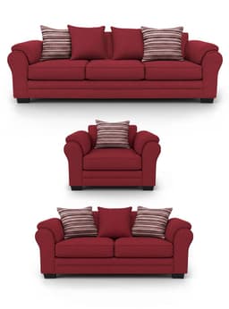 Living 8 Cuerpos 4+3+1 XL Con Resorte Estructural Grandon Chenille Rojo