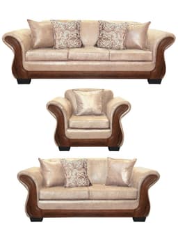 Living Con Resorte Estructural 8 Cuerpos 4+3+1 Finis Envejecido X Beige
