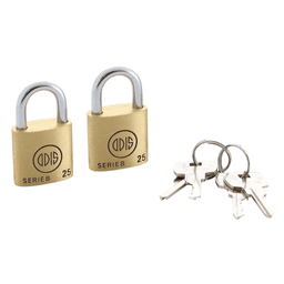 Pack 2 Candados Odis B25 25mm - Llaves Iguales Dorado