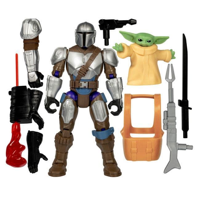 Figura de Accion Star Wars MixMashers El Mandaloriano y Grogu Gris