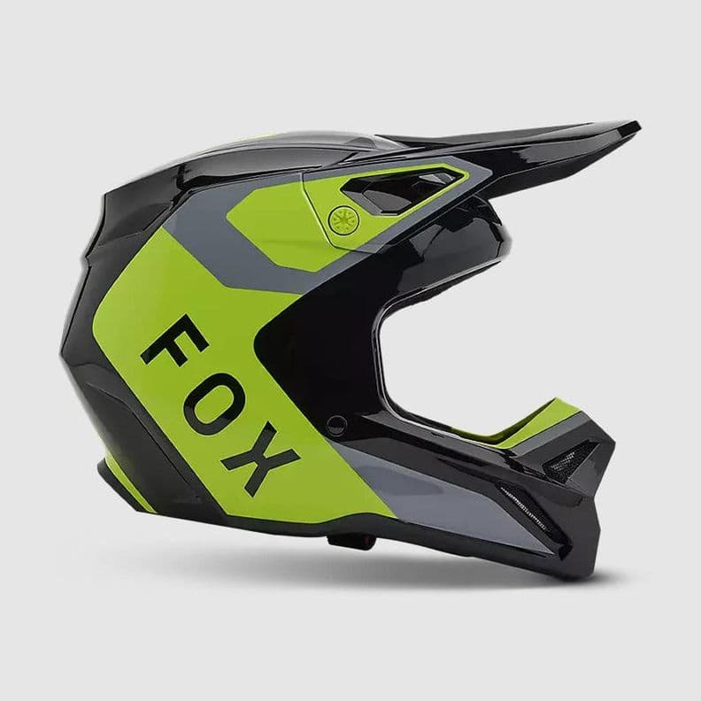 Casco Moto V1 Lean Gris/Amarillo Fox M