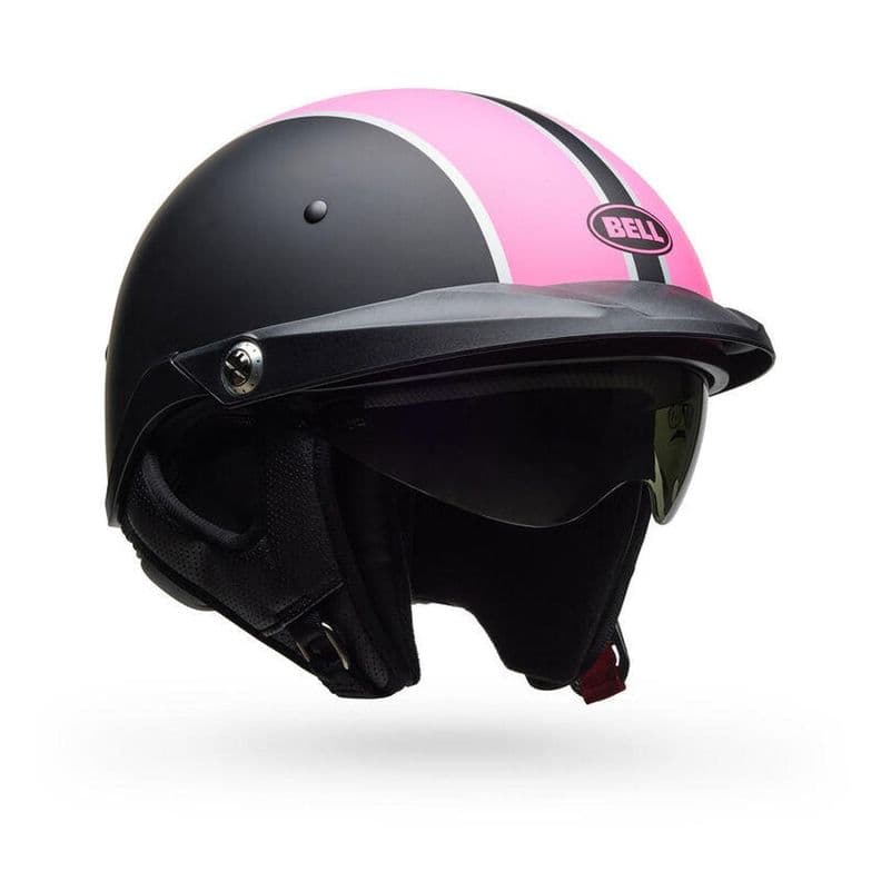 Casco Moto Calle Pit Boss Negro/Rosado Mate Certificado QR Bell M