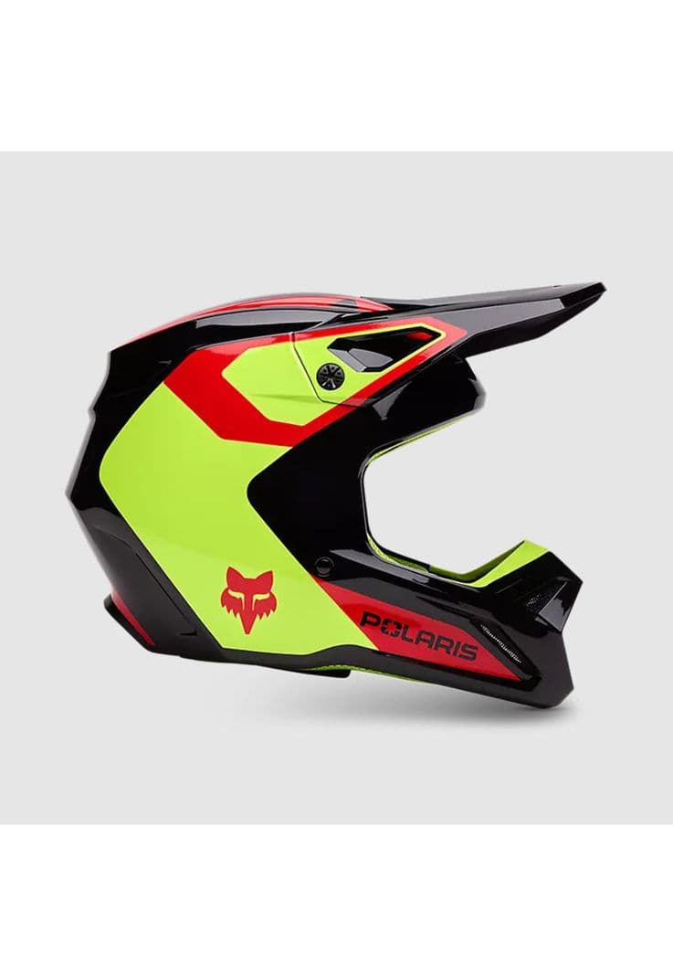 Casco Moto V1 Polaris Negro/Amarillo Fox M