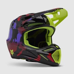 Casco Moto V3 Throttle Amarillo/Negro Fox M