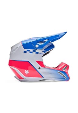 Casco Moto V1 Collect Azul/Blanco Fox L