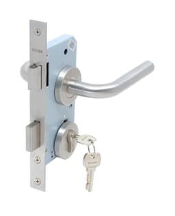 Cerradura de embutir ofi, cocina. Llave ambos lados. A inox Gris