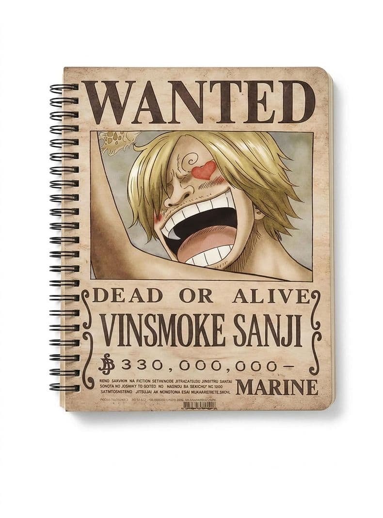 Agenda Anime One Piece Estilo Wanted Sanji