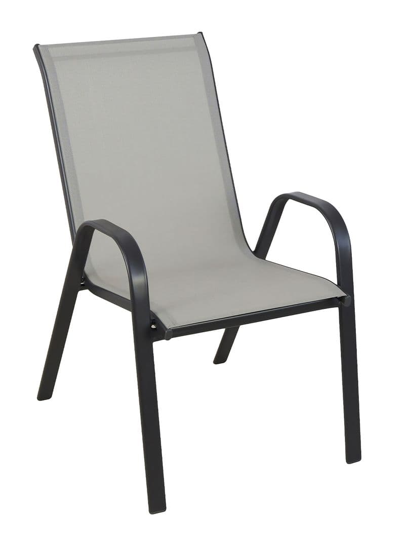 Silla de Terraza Textileno y Acero Gris