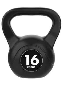 Kettlebell Mancuerna Pesa Rusa Cemento 16 Kg Negro