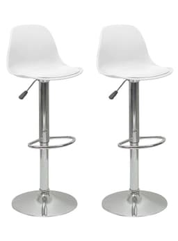 Pack 2 Sillas Altas Bar Taburete Orlando-T Blanco
