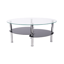 Mesa de Centro Moderna Martina con 2 Caras - Vidrio Templado Negro