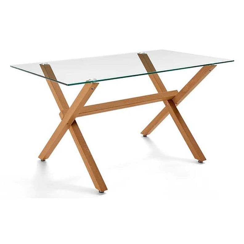 Mesa Rectangular Xinia 140x 90cm | Vidrio Templado Cafe
