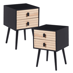 Pack 2 Veladores Dario Negro | Elegante y Funcional