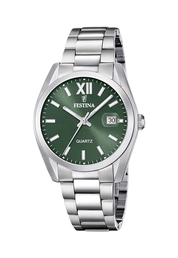 Reloj F20707/5 Festina Verde Hombre Acero Clasico Plateado Metalico