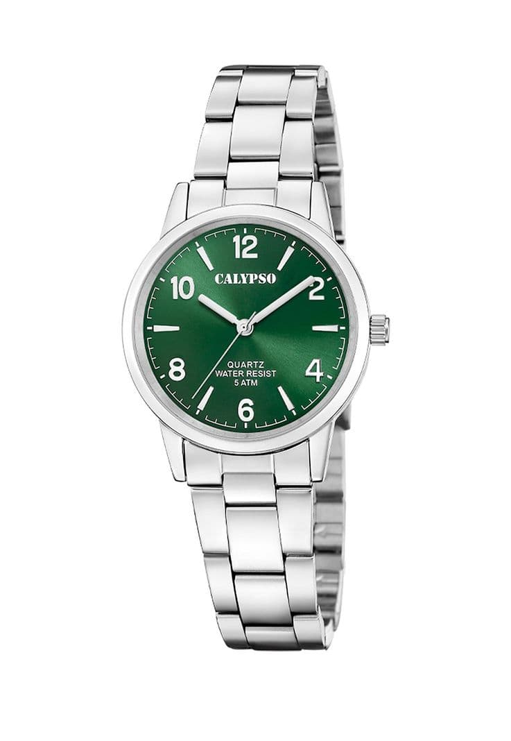 Reloj K5859/6 Calypso Verde Mujer Basic Plateado Metalico
