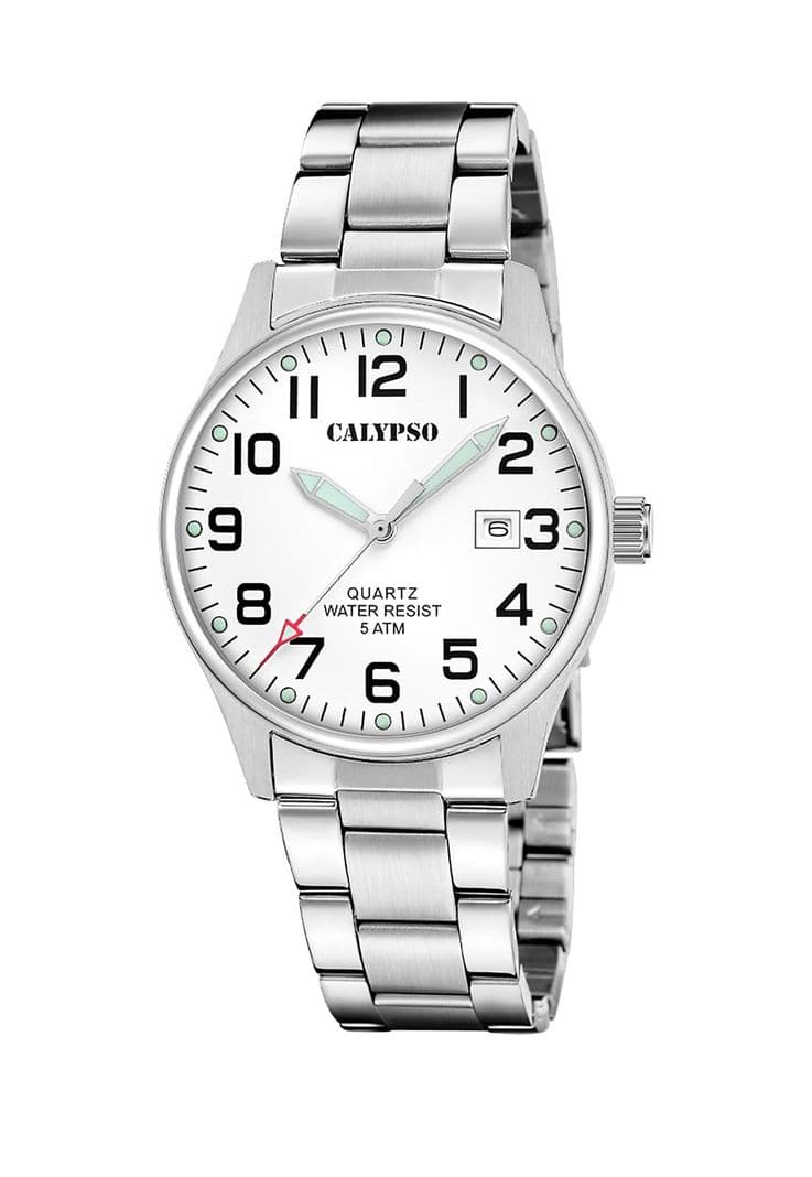 Reloj K5860/1 Calypso Blanco Hombre Basic Plateado Metalico