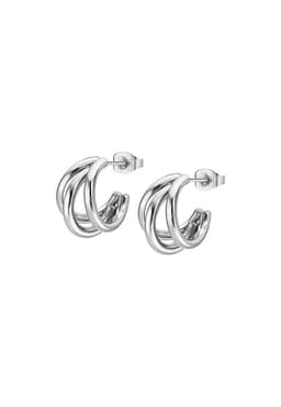 Aros Ls2423-4/1 Lotus Style Mujer Urban Woman Plateado Metalico