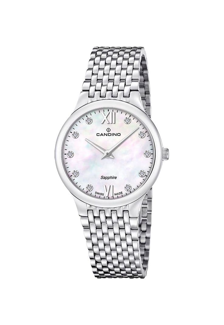 Reloj C4787/1 Candino Swiss Blanco Mujer Candino 1947 Plateado Metalico