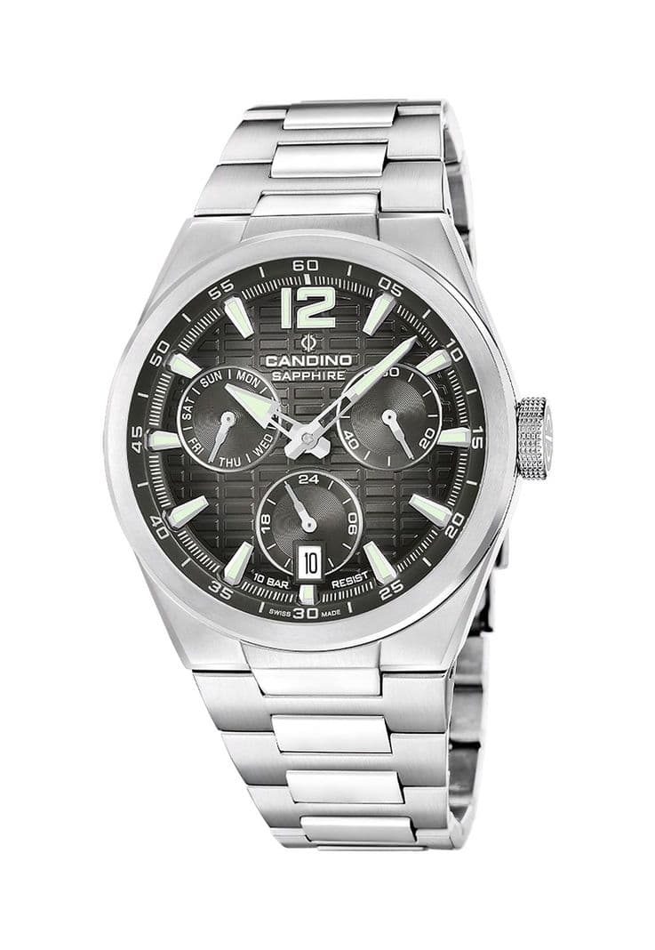 Reloj C4796/4 Candino Swiss Negro Hombre Candino 1947 Plateado Metalico