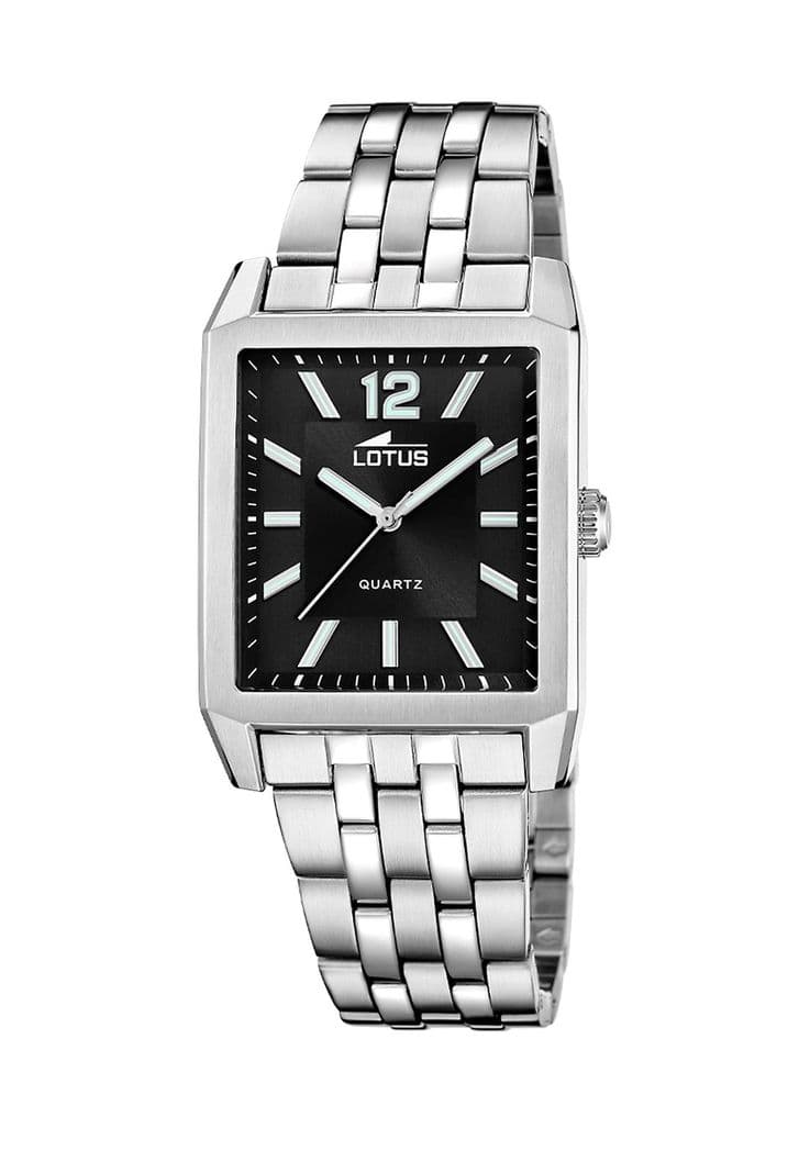 Reloj 18983/4 Lotus Negro Hombre Crono Deportivo Plateado Metalico
