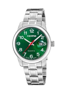Reloj K5872/5 Calypso Verde Hombre Basic Plateado Metalico