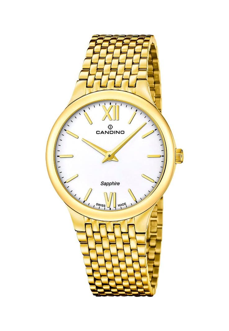 Reloj C4790/1 Candino Swiss Blanco Hombre Candino 1947 Dorado