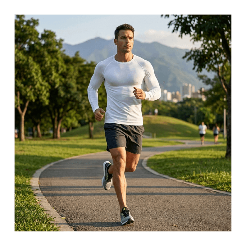 Primera Capa Termica HombreMujer Sin Costuras Running Outdoor Blanco S-M