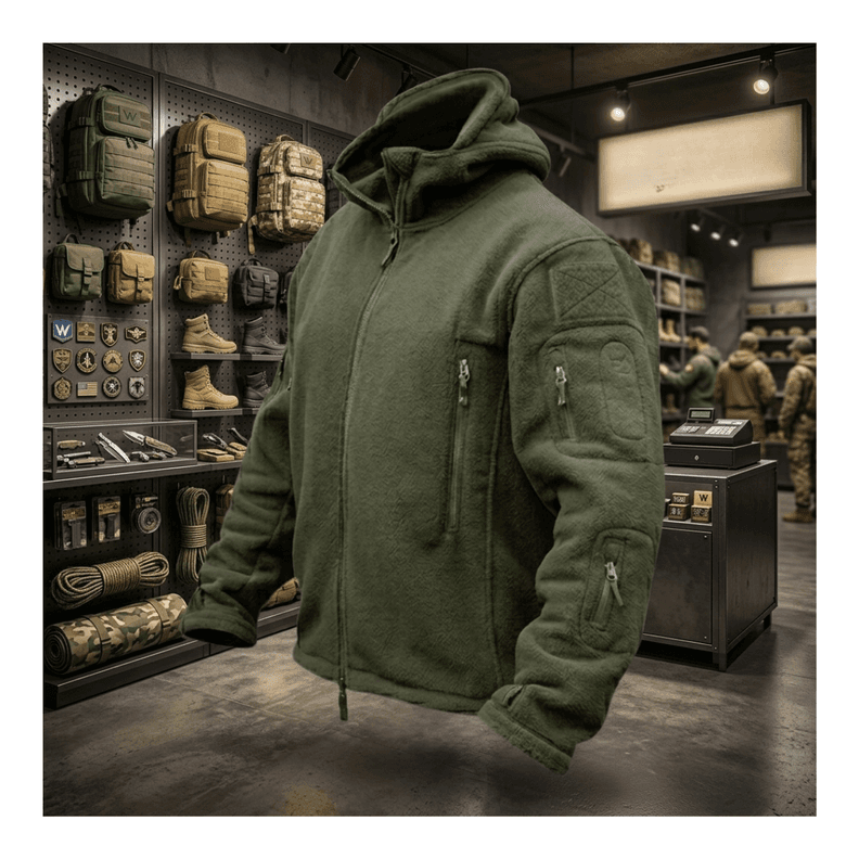 Polar Chaqueta Poleron Micropolar Tactico Invierno Verde M