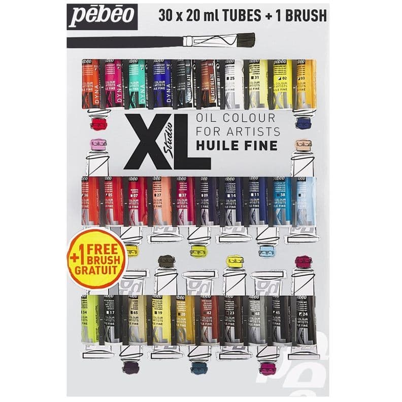Oleo Pebeo XL Studio Set 30 Colores 20ml + Pincel