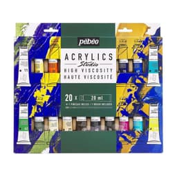Set 20 Acrilico Pebeo Studio Colores 20ml + Pincel