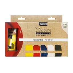 Set 5 Acrilico Pebeo Origin Colores Primarios 60ml
