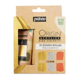 Set 3 Acrilico Pebeo Origin Colores Metalicos 60ml