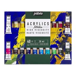 Set 40 Acrilico Pebeo Studio Colores 20ml + Pincel
