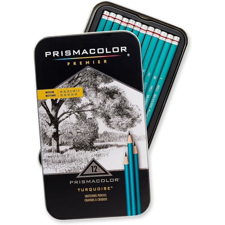 Lapices Grafito Prismacolor Turquoise 12 Dureza Media Gris