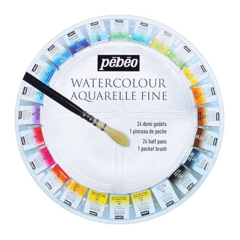 Acuarela en Pastillas Pebeo Aquarelle Fine Set 24 Colores