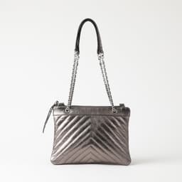 Cartera Cuero Cruzada Roma Gun Plata